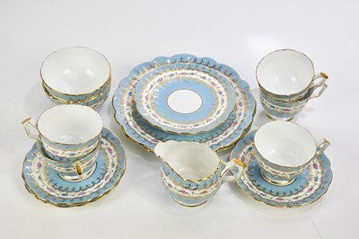 Lot 844 - AYNSLEY; a part tea service with transfer...