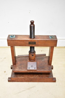 Lot 341 - KAYES, LONDON; a treen book press, height 84cm.