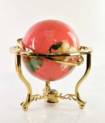 Lot 324 - A decorative modern brass framed table globe...