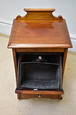 Lot 173 - A late Victorian mahogany coal purdonium with...