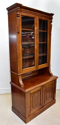 Lot 127 - A Victorian mahogany two section bookcase,...