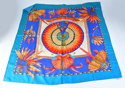 Lot 600 - HERMÈS; a vintage 100% silk 'Brazil' scarf,...