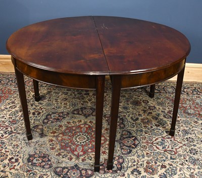 Lot 2802 - Two 19th century mahogany D-end tables on...