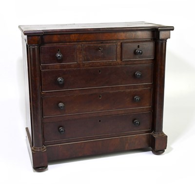 Lot 20 - A 19th century mahogany apprentice chest of...