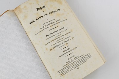 Lot 68 - HAMMOND (A), A DIGEST OF THE LAWS OF ENGLAND,...