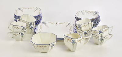 Lot 398 - SHELLEY; a part tea service in the Queen Anne...