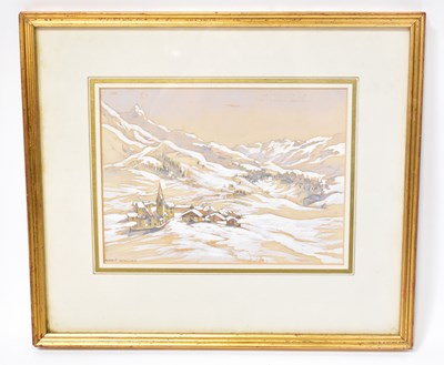 Lot 665 - ADOLF WIESLER (1878-1958); watercolour, snowy...