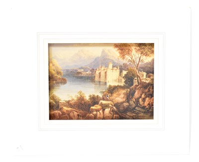 Lot 684 - UNATTRIBUTED; watercolour, lake scene 'On the...