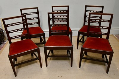 Lot 145 - A set of six 19th century mahogany dining...