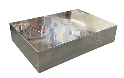 Lot 55 - A modern chrome rectangular coffee table, top...