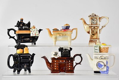 Lot 485 - PAUL CARDEW; six novelty one-cup teapots,...