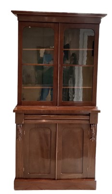 Lot 15 - A Victorian mahogany bookcase, with pair of...