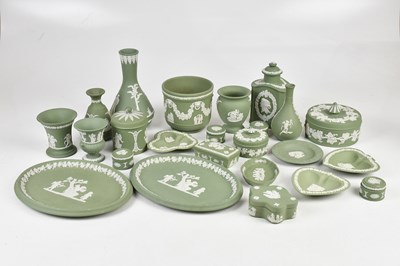 Lot 550 - WEDGWOOD; a collection of green jasperware...