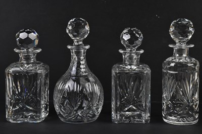 Lot 610 - A pair of cut glass decanters, height 24cm,...