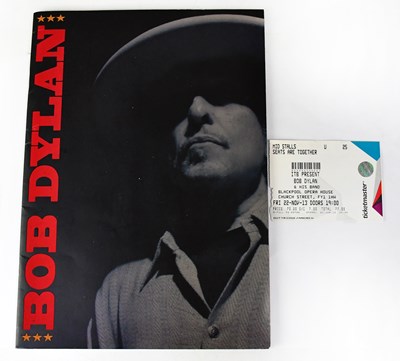 Lot 273 - BOB DYLAN; a programme and ticket stub for...