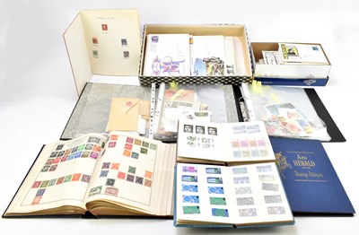 Lot 845 - GB; two boxes of QE II FDCs plus two small stock books