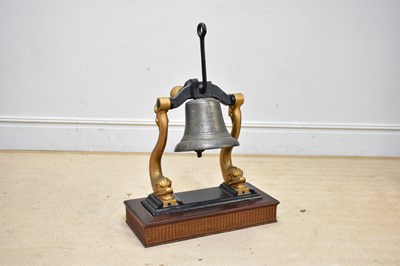 Lot 306 - A large church or ship's bell, mounted on cast...