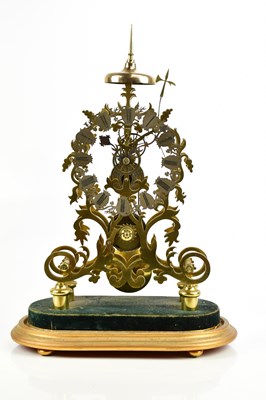 Lot 688 - An early 20th century brass skeleton clock...