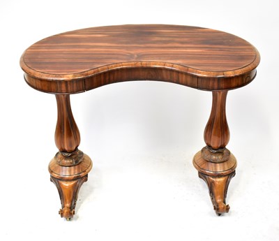 Lot 76 - A Victorian rosewood kidney-shaped writing...