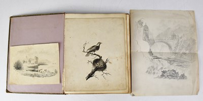 Lot 696 - A 19th century sketchbook containing pencil...