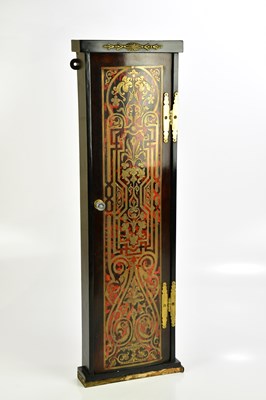 Lot 392 - A narrow wall mounted key cabinet, with Boulle...