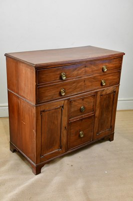 Lot 84 - A 19th century mahogany secretaire chest, the...