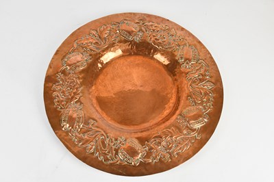 Lot 413 - An Arts and Crafts copper wall charger,...