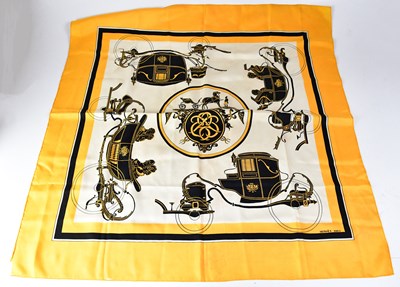 Lot 599 - HERMÈS; a vintage silk 'Ex-Libris' scarf...