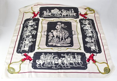 Lot 601 - HERMÈS; a vintage silk 'Plaques a Sabler'...