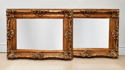 Lot 9 - A pair of reproduction gilt framed rectangular...