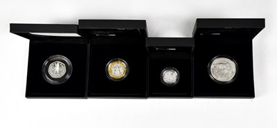 Lot 774 - THE ROYAL MINT; four silver proof Piedfort...