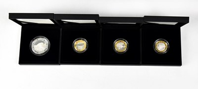 Lot 772 - THE ROYAL MINT; four silver proof coins...