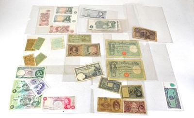 Lot 741 - A collection of thirty UK and World banknotes,...