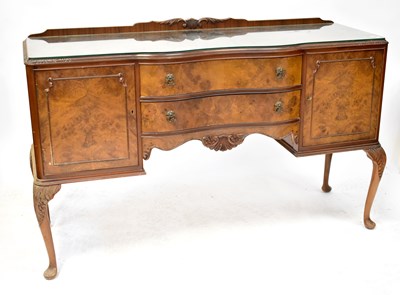 Lot 54 - A reproduction burr walnut sideboard with...
