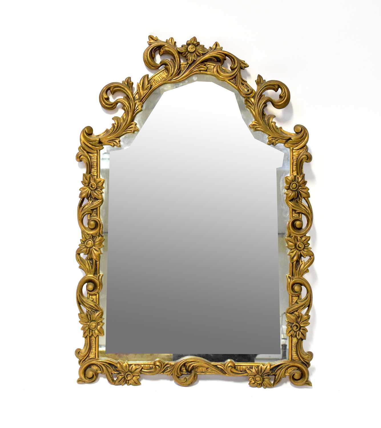 Lot 85 - An ornate gilt framed Rococo-style arched