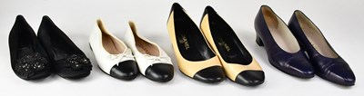 Lot 598 - CHANEL; three pairs of shoes, comprising a...