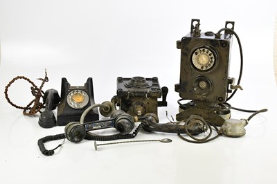 Lot 329 - ERICSSON; a wall mounted vintage telephone, an...