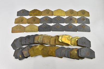 Lot 355 - A collection of British army brass duty bed...