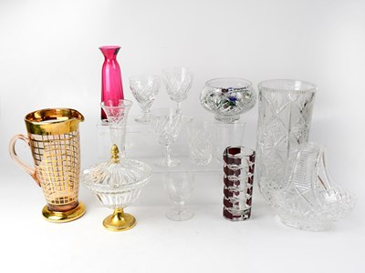 Lot 369 - A quantity of cut glass and crystal glassware...