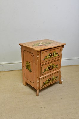 Lot 5 - A Continental painted pine three drawer chest,...