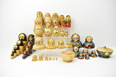 Lot 567 - Ten sets of Russian nesting dolls, including...