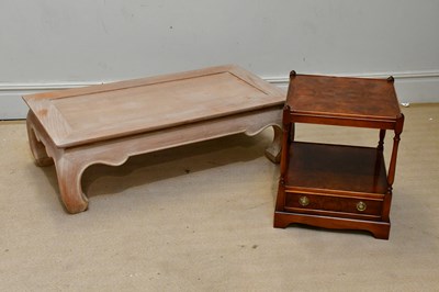 Lot 33 - A Chinese elm low coffee table, length 115cm,...