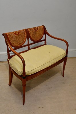 Lot 75 - An Edwardian style painted satinwood two...