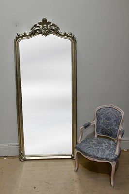 Lot 16 - A modern silvered wall mirror in the Rococo...