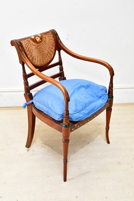 Lot 31 - An Edwardian style painted elbow chair with...