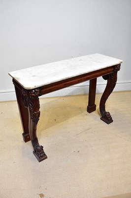 Lot 226 - A Victorian mahogany console table with marble...