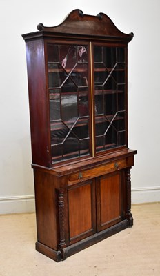 Lot 144 - A 19th century mahogany bookcase top with two...