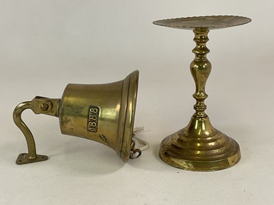 Lot 220 - A decorative brass muffin stand, height 24cm,...