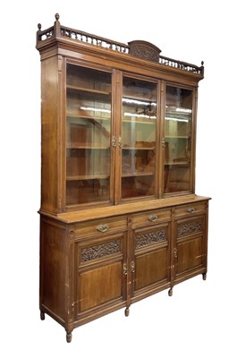 Lot 16 - A large late 19th century mahogany bookcase,...