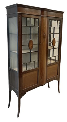 Lot 27 - An Edwardian mahogany and inlaid display...